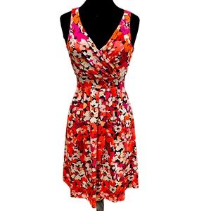 Lands’ End V-Neck Gathered Stretch Dress Size XXS